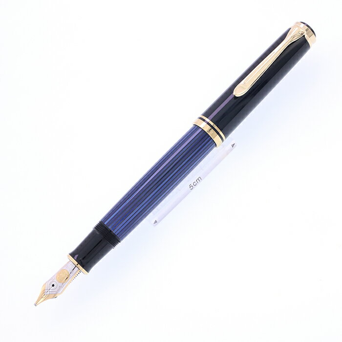 Pelikan ペリカン 万年筆 スーベレーン M800 ブルーストライプ イタリックライティング【中古-良上品】【smtb-f】