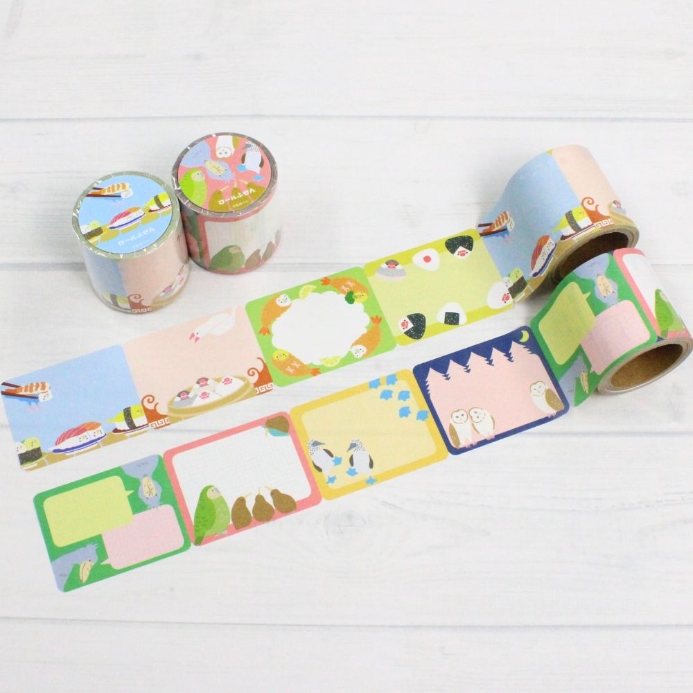 樂天商城 - なみへい 鳥 ロールふせん 全2種可愛い かわいい おしゃれ とり インコ フクロウ 動物 癒し アニマル イラスト 文具女子博 ふせん 付箋 ロール付箋 メモ ハシビロコウ 文鳥 キーウィ