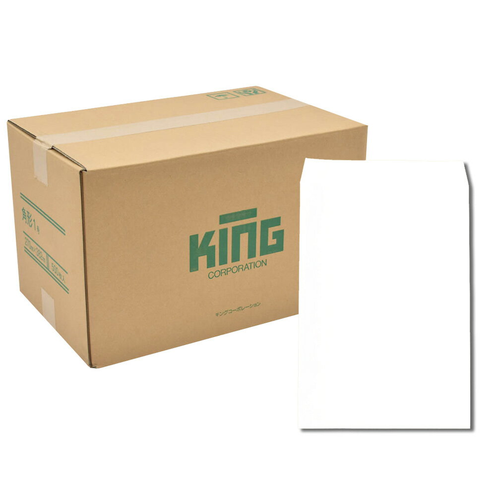 樂天商城 - キングコーポレーション 角形1号封筒 500枚 白特 100g 郵便枠なし センター貼 白 270×382mm 010204
