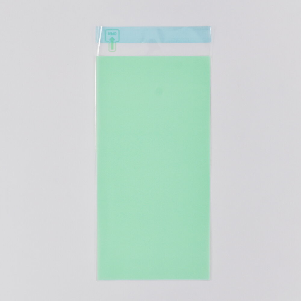 樂天商城 - フィルム封筒 長3 2,000枚 OPP50μ 緑色全面ベタ/透明 テープ付 CHA0258 ビニール封筒 透明封筒 クリア封筒 OPP袋 長形3号 長3封筒 業務用 A4用紙3ツ折 3折