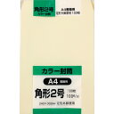 キングコーポレーション 角形2号封筒 100枚 Hiソフトカラー 100g 郵便枠なし スミ貼 クリーム 240×332mm K2S100C
