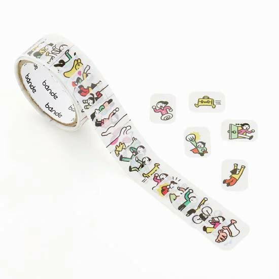 bande 1枚ずつめくれるマスキングテープ 手帳に住む人たち おおいそがしロールステッカー ロール ステッカー マスキングテープ シール マスキング テープ 可愛い かわいい おしゃれ 手帳 デコのサムネイル
