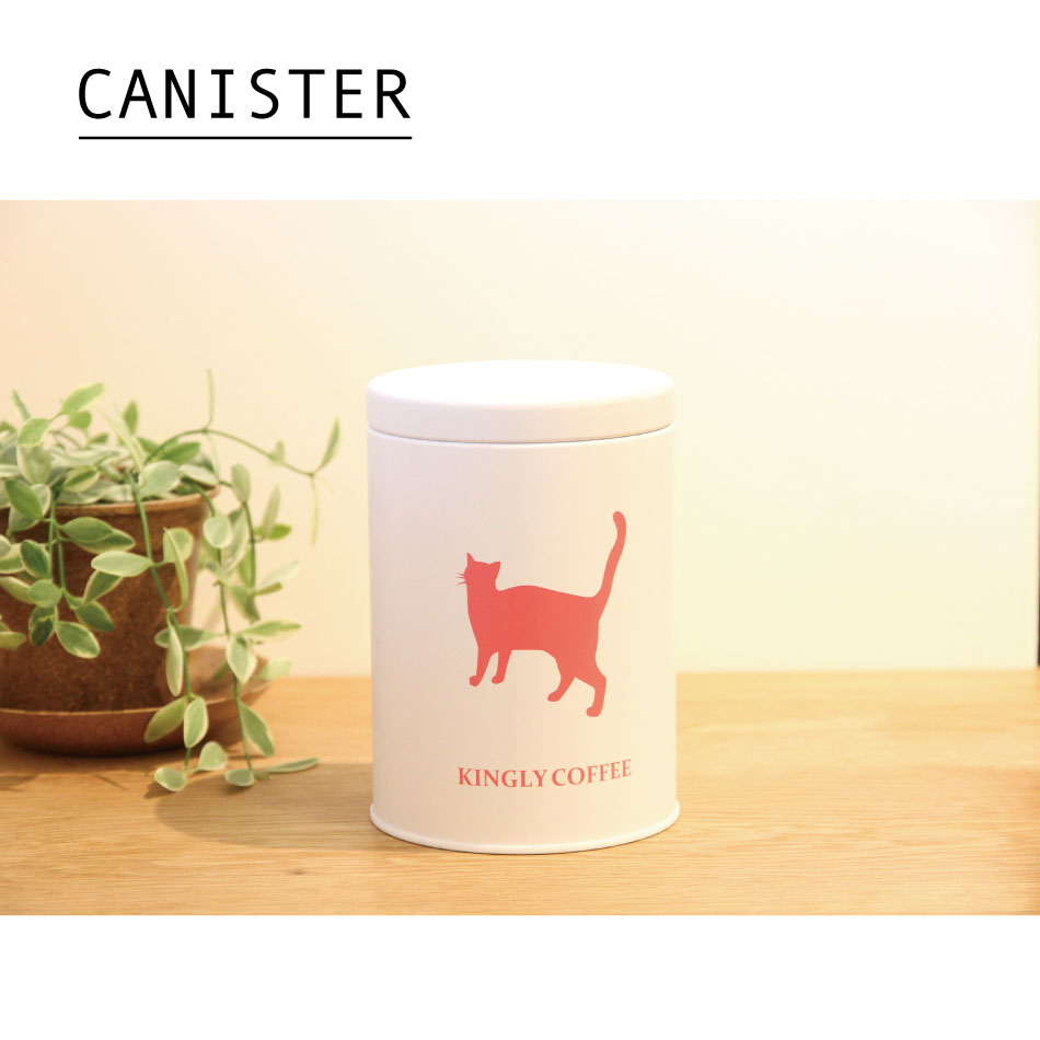 ネコ缶・白（保存缶）【コーヒー】【保存容器】