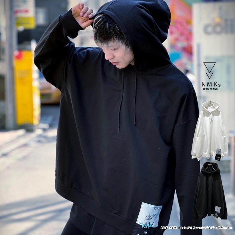 KMK NEWコンセプトワッペンプルビッグパーカー原宿 キングリーマスク KINGLYMASK メンズ レディース ユニセックス 男女兼用 2024 A/W 秋新作 オリジナル