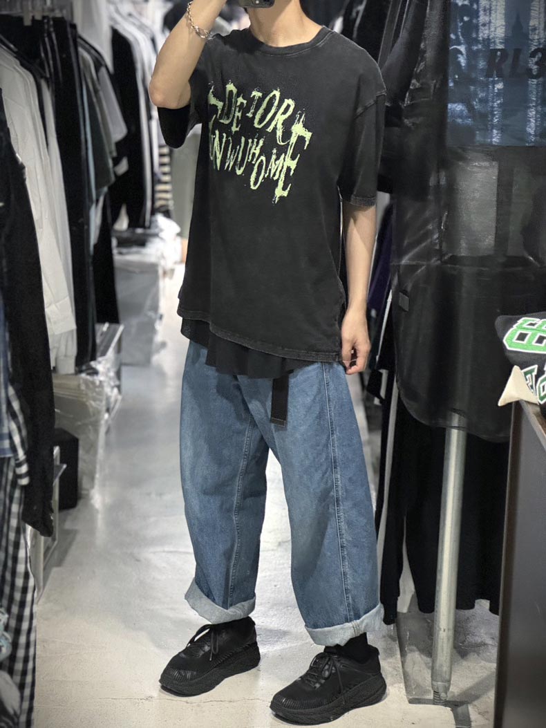 [DETOR]ピグメントTシャツ原宿 キングリーマスク KINGLYMASK メンズ レディース ユニセックス 男女兼用 2025 S/S 春夏新作 KMK セレクト ★★