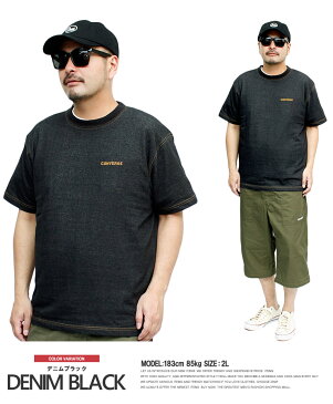 【メール便で送料無料】 コンバース(CONVERSE) 半袖 Tシャツ メンズ 大きいサイズ ロゴ プリント デニム コットン クルーネック カットソー 白 黒 星 デニム コットン 半袖Tシャツ おおきいサイズ サマー ブランド ストリート系 ワークマン プラス