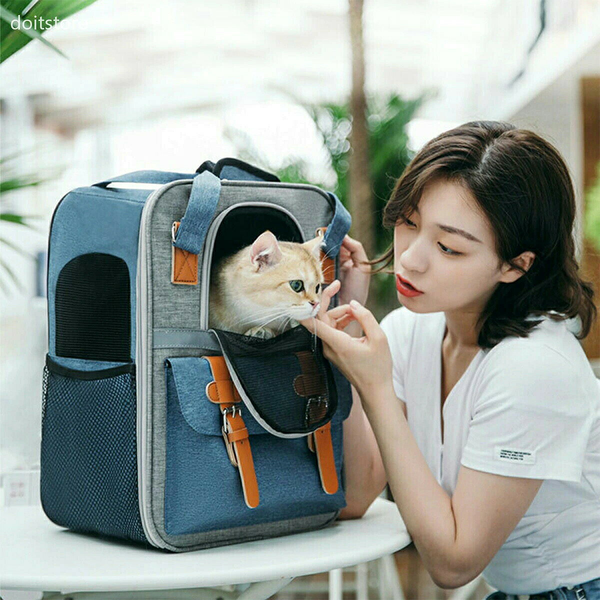 商品名：ペットバック サイズ：32x22x42cm 素材：キャンバス ■モニターの発色具合よって、実際のものと色が異なる場合がございます。