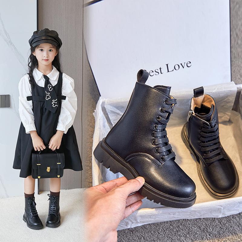 子供ブーツ 裏起毛 ブーツ キッズ 女の子 男の子 春秋冬 ショートブーツ 編み上げ 靴 シューズ ジュニア レースアップブーツ サイドゴア ジュニアブーツ 学生