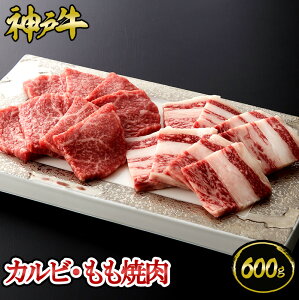 神戸牛 カルビ・もも焼肉 600g（約3～4人前)◆ 牛肉 黒毛和牛 神戸牛 A5 証明書付 ギフト お中元 お歳暮 父の日 母の日 内祝 誕生日 結婚祝 敬老の日 神戸キングミート