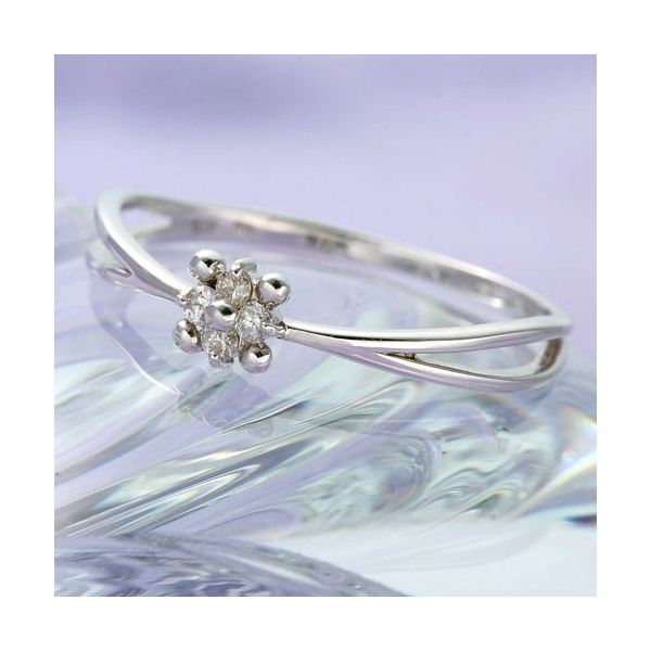 WGダイヤリング 指輪 フラワーリング 13号(4)