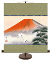掛軸 モダン掛け 山水画/富士諸景「赤富士飛翔」 高精彩工芸画+手彩 掛け軸 KM2B6-013