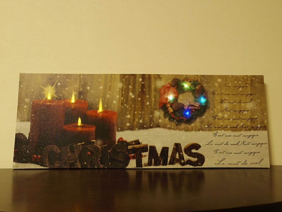 【クリスマスLEDキャンバス】クリスマス額縁　ディスプレイ LEDライト クリスマス雑貨 クリスマスプレゼント　壁掛けパネル
