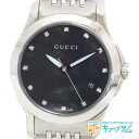 グッチ GUCCI Gタイムレス YA126505 ブラックシェル 12Pダイヤ アウトレット クオーツ レディース 腕時計 ec【中古】