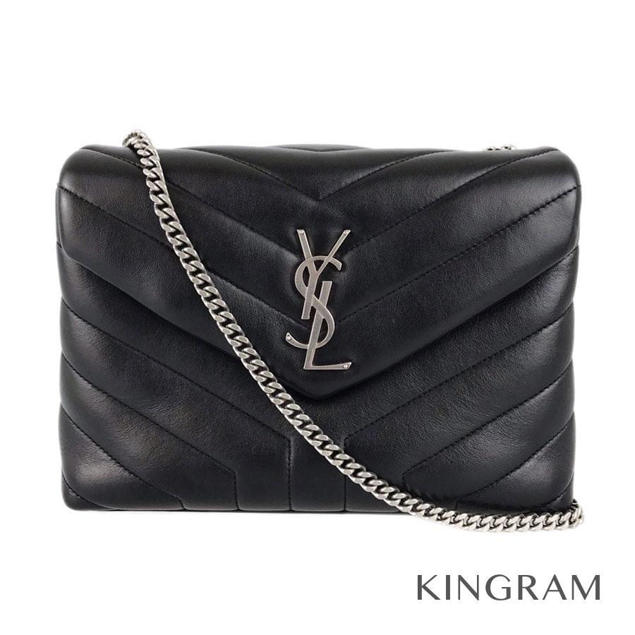 イヴ・サンローラン YVES SAINT LAURENT ルル 487218 ブラック カーフ ショルダーバッグ kkd【中古】