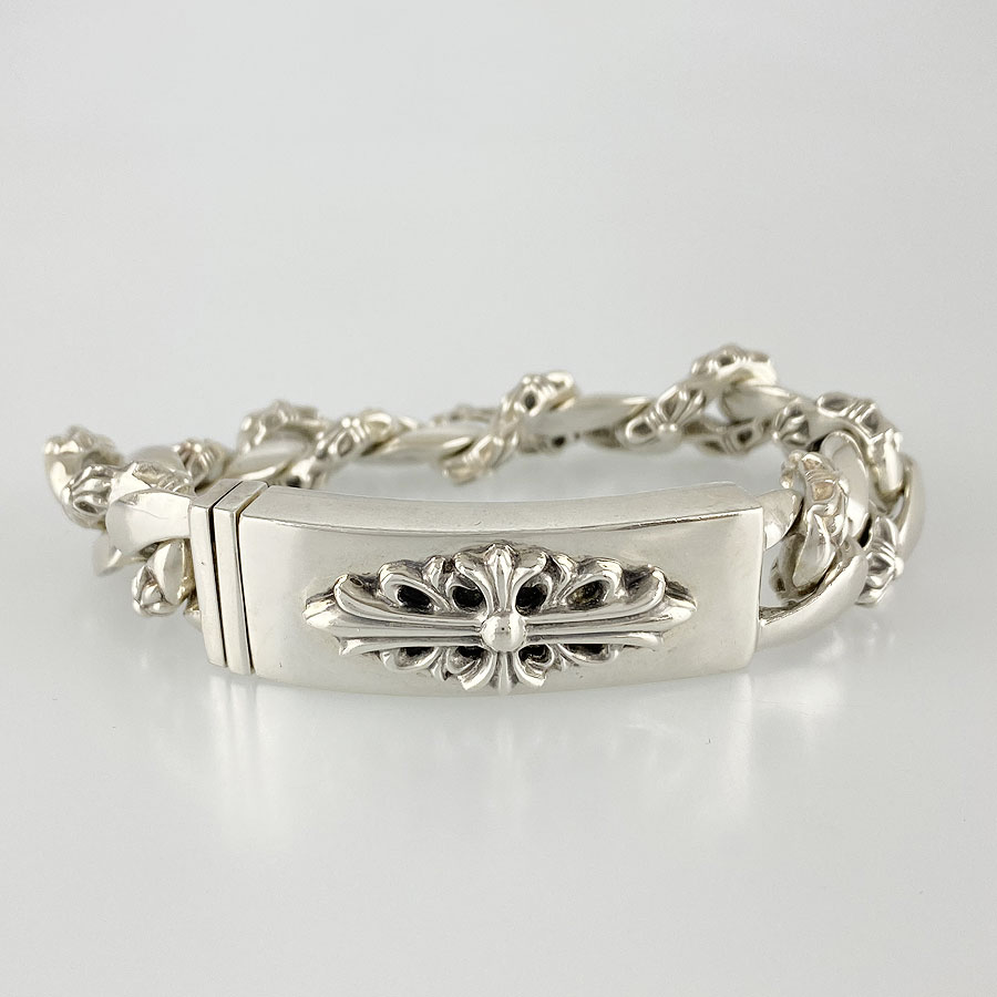 クロムハーツ CHROME HEARTS ブレスレット SV フローラル クロス ID ファンシー skd【中古】