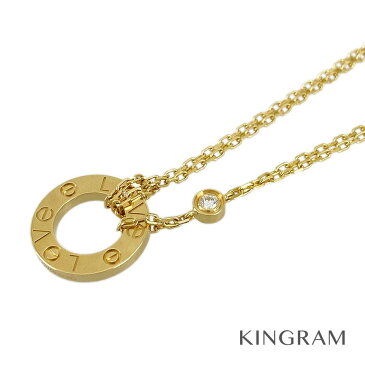 カルティエ CARTIER ラブサークル ネックレス K18YG(750) ダイヤ 2PD ste【中古】