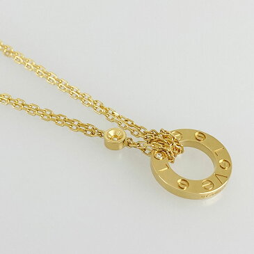 カルティエ CARTIER ラブサークル ネックレス K18YG(750) ダイヤ 2PD ste【中古】