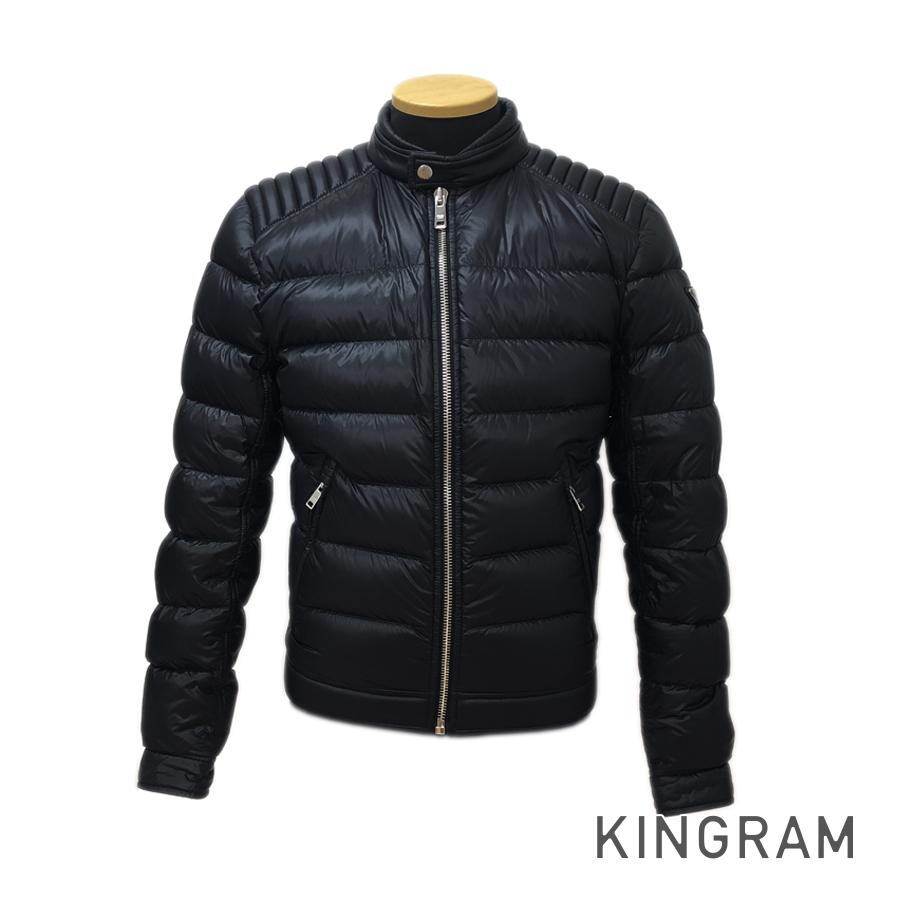 プラダ PRADA ハイカージャケット SGB608 ブラック ポリアミド ポリエステル ダウン フェザー メンズ アウター rkd【中古】