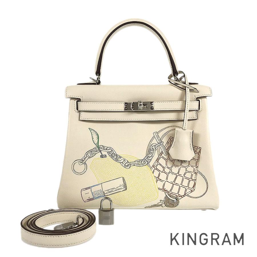エルメス HERMES ケリー25 インアンドアウト Z刻印 2021年製 内縫い シルバー金具 ナタ スイフト ハンドバッグ mo【中古】のサムネイル