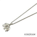 ショパール Chopard ハッピーダイヤモンド ネックレス K18WG サファイア ダイヤモンド エレファント ゾウ 象 ste【中古】