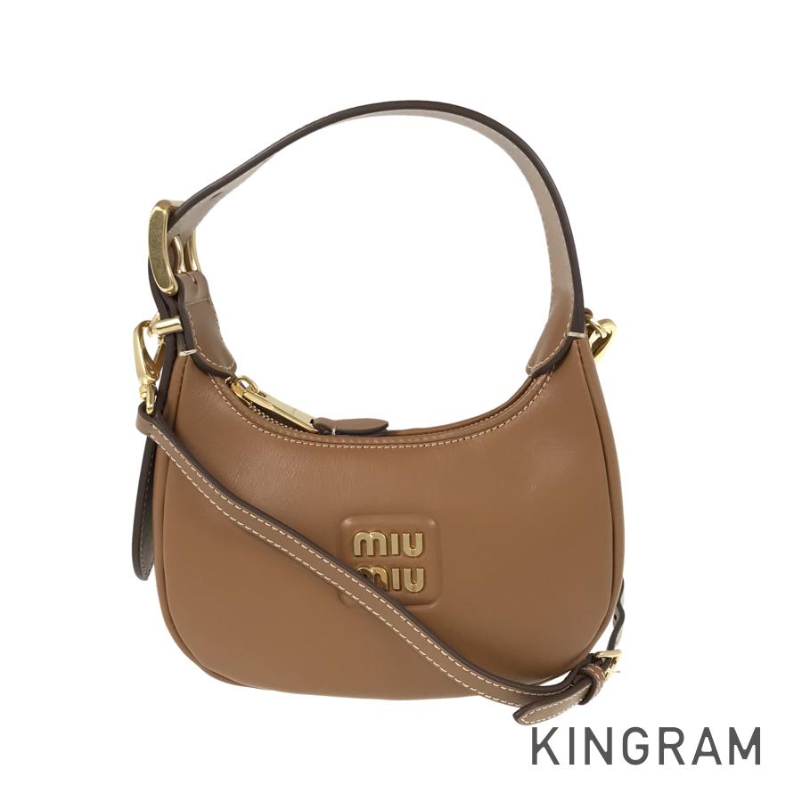 ミュウミュウ MIUMIU ホーボー 2WAY ショルダーバッグ 5BP084 キャメル レザー ハンドバッグ skd【中古】のサムネイル
