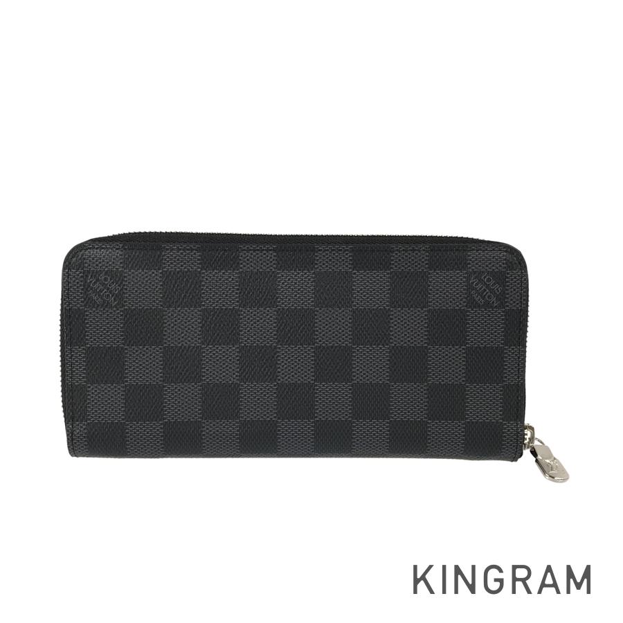 ルイ・ヴィトン LOUIS VUITTON ダミエ グラフィット ジッピーウォレット ヴェルティカル N63095 ブラック PVC 長財布 ラウンドファスナー rib【中古】