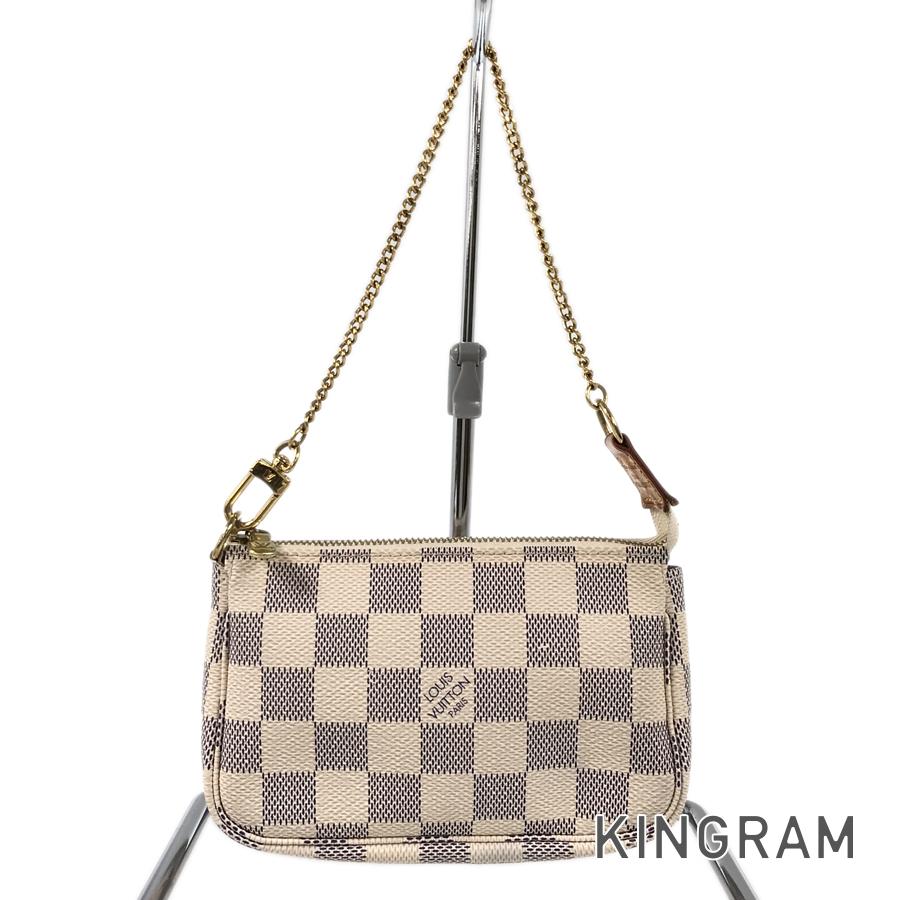 ルイ・ヴィトン LOUIS VUITTON ダミエ アズール ミニ ポシェット アクセソワール N58010 PVC ポーチ ko【中古】