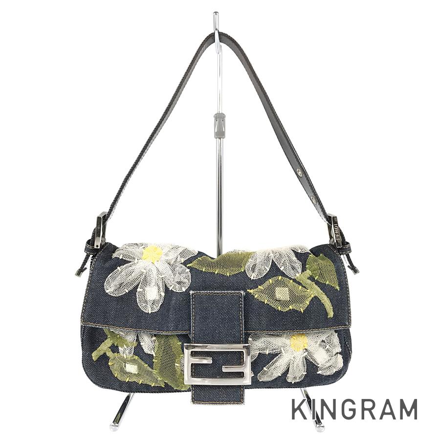 フェンディ FENDI マンマ バゲット 2373 26424 008 デニム ショルダーバッグ kkd【中古】のサムネイル