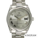 ロレックス ROLEX デイデイト 118296 Pt ダイヤモンド 自動巻 メンズ 腕時計 ss【中古】