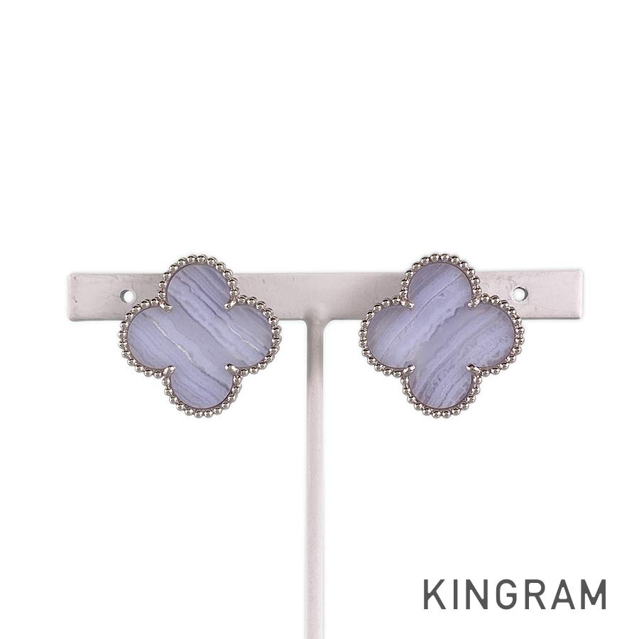 ヴァンクリーフ＆アーペル Van Cleef & Arpels マジック アルハンブラ K18WG カルセドニー ピアス sss【中古】のサムネイル
