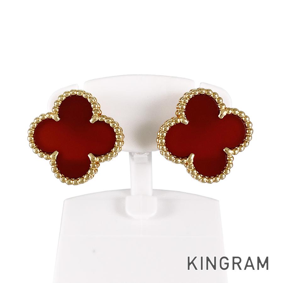 ヴァンクリーフ＆アーペル Van Cleef & Arpels ヴィンテージ アルハンブラ K18YG カーネリアン ピアス sss【中古】のサムネイル