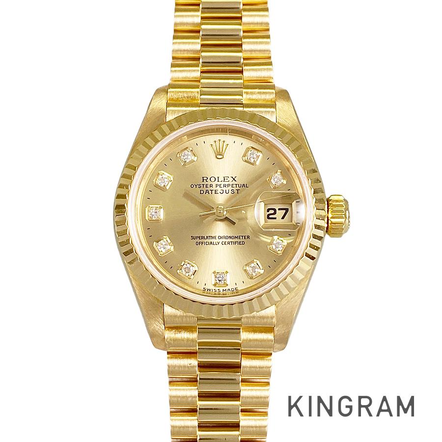 ロレックス ROLEX デイトジャスト 69178G YG 10Pダイヤモンド 自動巻 レディース 腕時計 sss【中古】