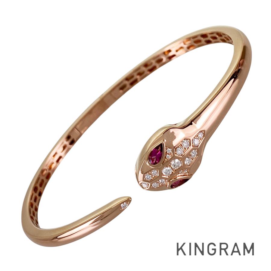 乐天商城 - ブルガリ BVLGARI セルペンティ セドゥットーリ K18PG ルベライト ダイヤモンド バングル sss【中古】