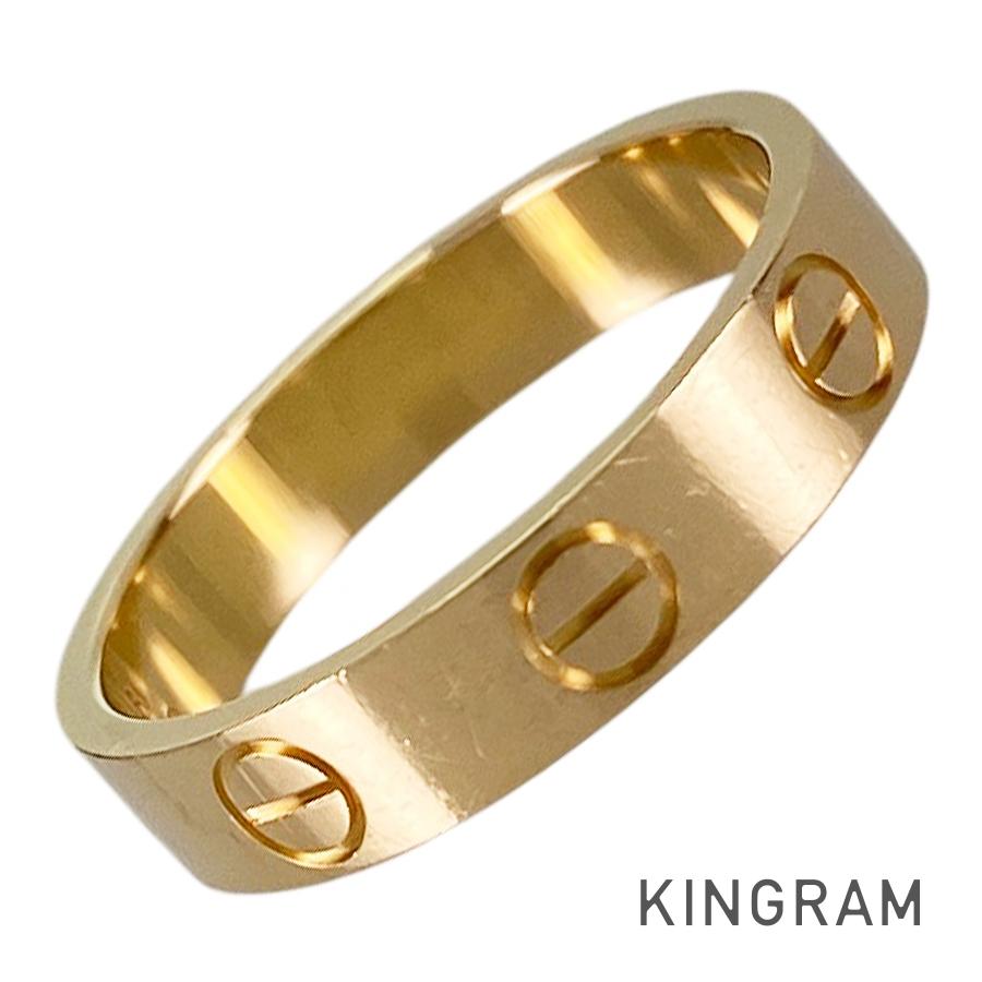 商品情報 商品名 カルティエ Cartier ミニラブ K18YG 8号(48) リング コンディション N新品・未使用で付属品がすべて揃っている状態 S新品同様の状態で買い取った商品 Aわずかな浅いキズ、汚れはあるが大変綺麗な状態 B多少の汚れ、傷があり少し使用感の感じられる状態 C目立った汚れ、キズのある状態 Dかなりの使用感、汚れ、キズのある状態 商品の状態・説明 【全体】全体的に擦れや細かな傷がございます。【特記事項】リングの形状によって表記サイズと実寸サイズが異なる場合がございます。 この商品はオリジナルの状態を保つ為、磨き処理を行っておりません。 また、店頭展示の為、細心の注意を払っておりますが、わずかなダメージが付く場合もございますので、ご了承くださいませ。 詳しくは写真にてご確認下さい。 その他気になる点がございましたらお気軽にお問合せ下さい。 商品の仕様・内容 ブランドカルティエ モデル ミニラブ ジャンルリング サイズ 表記サイズ：48 JPサイズ：8 USサイズ：4.5 EUサイズ：48 UKサイズ：I 1/2 リング幅：3.3mm 重量：3.1g サイズ表はこちら 素材 K18YG カラー ゴールド 付属品・弊社販売証明書・箱(弊社準備品) ご注意ください この商品は実店舗にて店頭販売を行っております。 在庫管理には万全を期しておりますが、 万が一在庫切れの場合は何卒ご容赦くださいませ。 スマートフォンでご覧いただいている方は、 パソコン版で詳細をご確認いただいてからの ご購入ご検討を、よろしくお願いいたします。 デジカメでの撮影のため、 実物と色の見え方が異なる場合がございます。 尚、商品発送に2〜3日いただく場合がございます。 あらかじめ、ご了承くださいませ。 商品に関するお問い合わせ先 キングラム 心斎橋別館 電話番号：06-6251-9020 メールアドレス：shinsaibashi.2nd@bestbuy.co.jp 営業時間：11:00~19:30 定休日：不定休 ※営業時間外のお問合わせはご対応を致しかねます。あらかじめ、ご了承くださいませ。