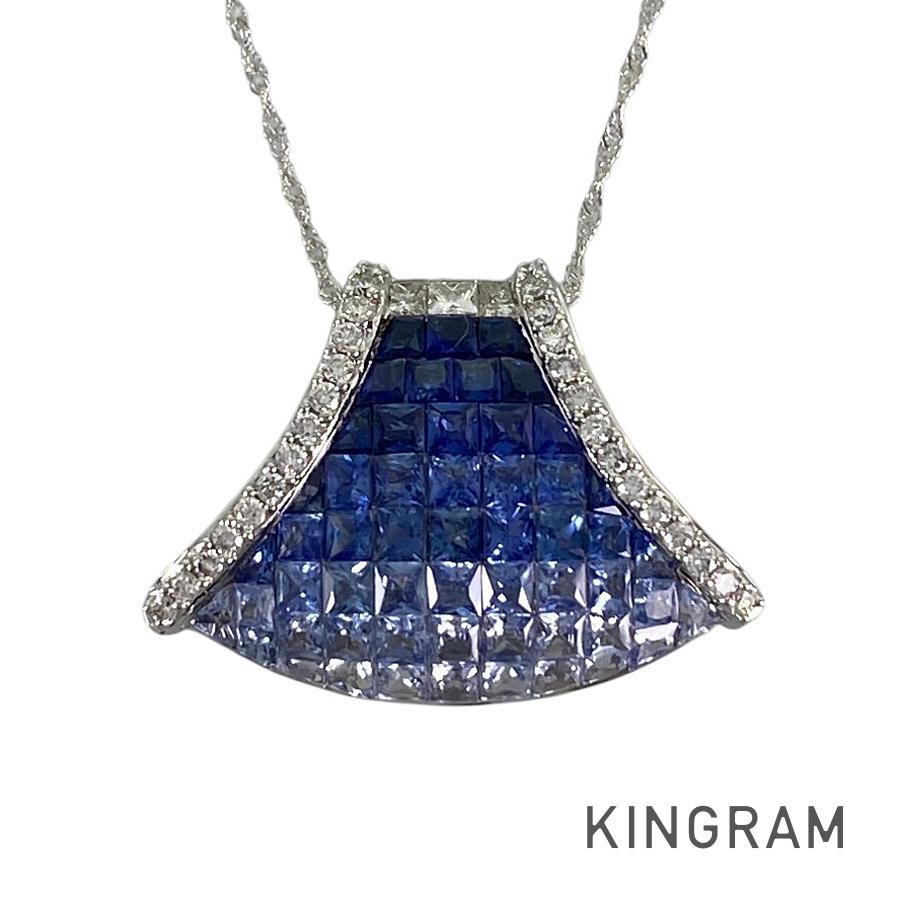 乐天商城 - ノーブランド Unsigned Jewelry ネックレス K18WG サファイア ダイヤモンド sss【中古】
