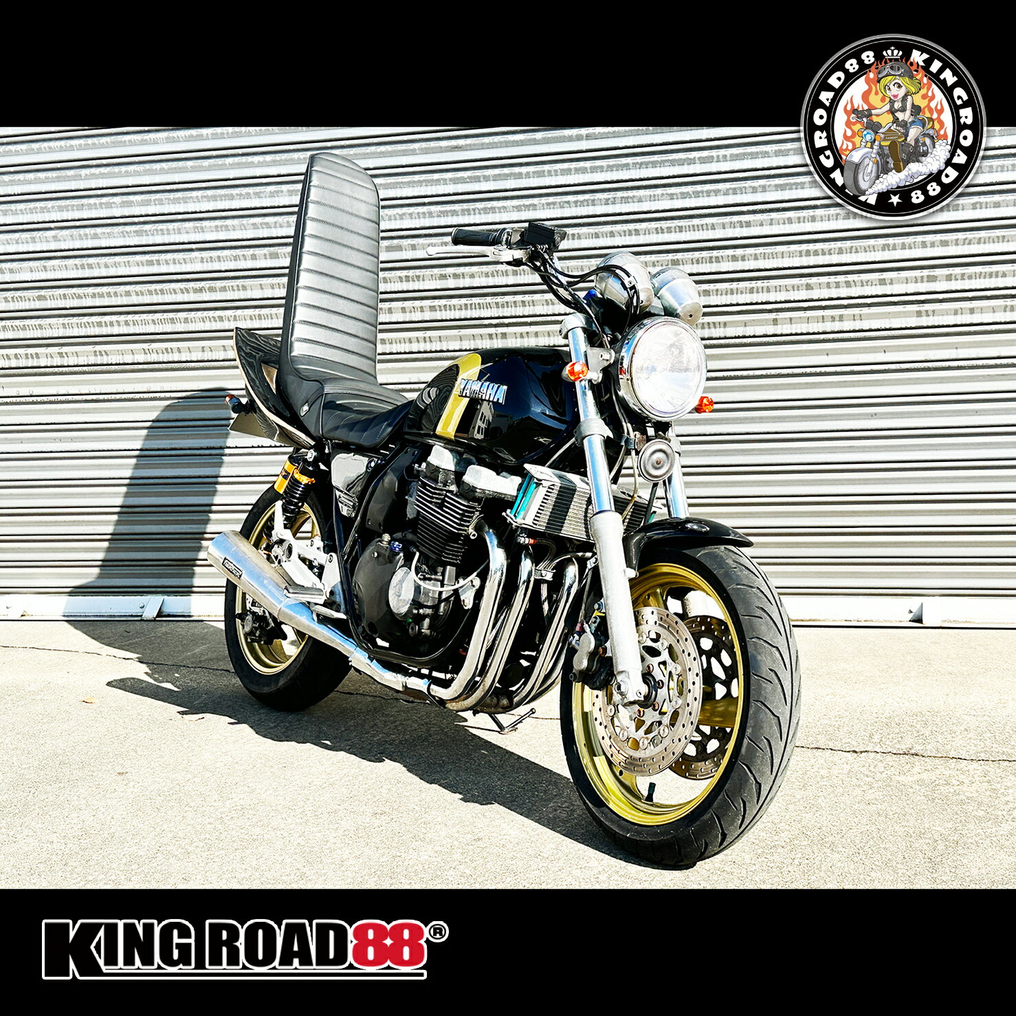 ヤマハ XJR400 前期 4HM KingRoad88 ロングシート 艶消し ブラック 三段シート 3段シート