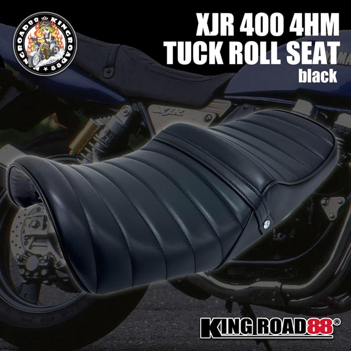 ヤマハ XJR400 前期 4HM KingRoad88 タックロールシート 合成レザー ブラック