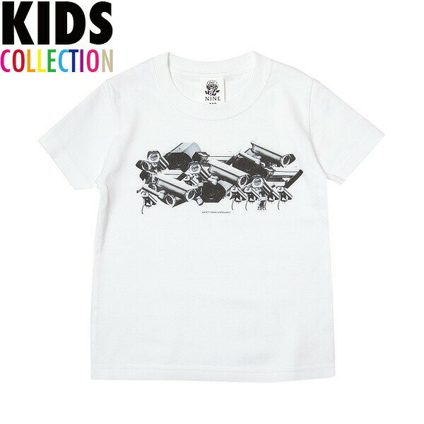 ナインルーラーズ キッズ Tシャツ 半袖 子供服 NINE RULAZ Kids' Serveillance Camera Tee NRKSS18-005 ホワイト