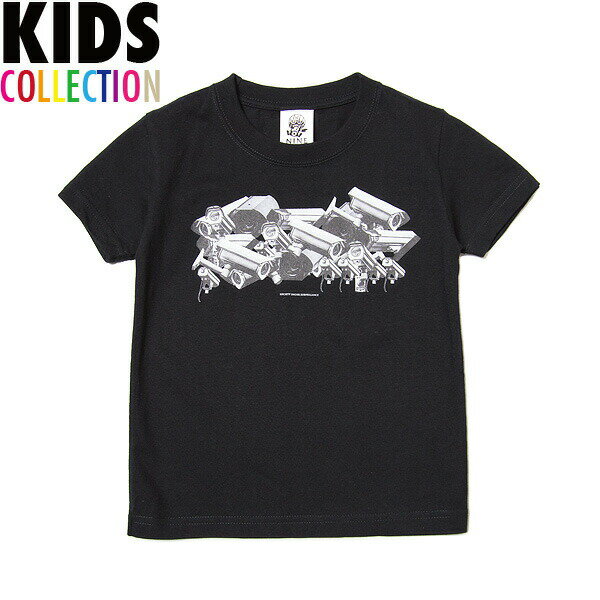 ナインルーラーズ キッズ Tシャツ 半袖 子供服 NINE RULAZ Kids' Serveillance Camera Tee NRKSS18-005 ブラック