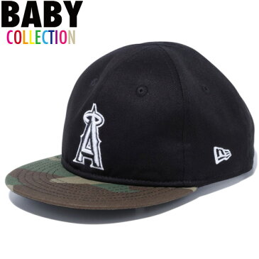 ニューエラ ベビー キャップ 帽子 NEW ERA My 1st 9FIFTY MLB カスタム ロサンゼルス・エンゼルス 赤ちゃん ベビーサイズ 男の子 女の子 誕生日 出産祝い プレゼント ブラック/ウッドランドカモバイザー ワンサイズ 12048670