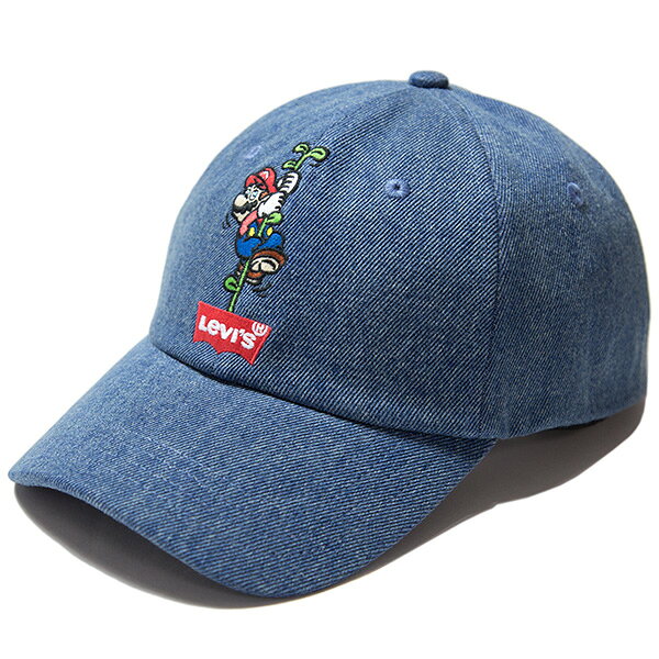 正規取扱店 リーバイス スーパーマリオ キャップ 送料無料 LEVI'S × SUPER MARIO NINTENDO スナップバックキャップ 帽子 levis 任天堂 マリオ コラボレーション ブルー デニム ワンサイズ 38021-0343のサムネイル