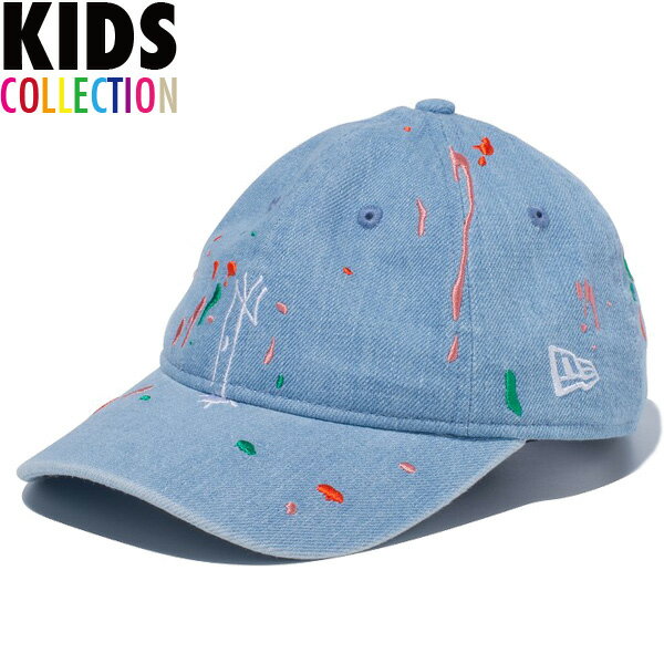 正規取扱店 ニューエラ キッズ キャップ 帽子 NEW ERA Youth 9TWENTY クロスストラップ スプラッシュエンブロイダリー ニューヨーク・ヤンキース マイクロロゴ newera cap 子供用 男の子 女の子 誕生日 プレゼント ウォッシュドデニム ワンサイズ 12325575のサムネイル