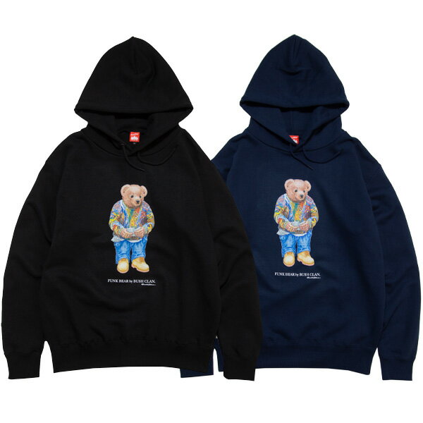 正規取扱店 ブッシュクラン BUSH CLAN 送料無料 Biggie Bear Hoodie プルオーバー フーディー スウェット パーカー 裏毛 パイル地 10oz アメカジ カジュアル ストリート スポーツ 全2色 M-XXL BC22AW-07