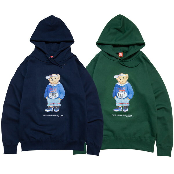 正規取扱店 ブッシュクラン BUSH CLAN 送料無料 90's Bear Hoodie プルオーバー フーディー スウェット パーカー 裏毛 パイル地 10oz アメカジ カジュアル ストリート スポーツ 全2色 M-XXL BC22AW-08