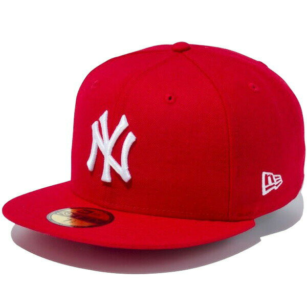 正規取扱店 ニューエラ キャップ メンズ レディース 送料無料 NEW ERA 59FIFTY ニューヨーク・ヤンキース 帽子 CAP メジャーリーグ プレゼント スカーレット/ホワイト 13562234