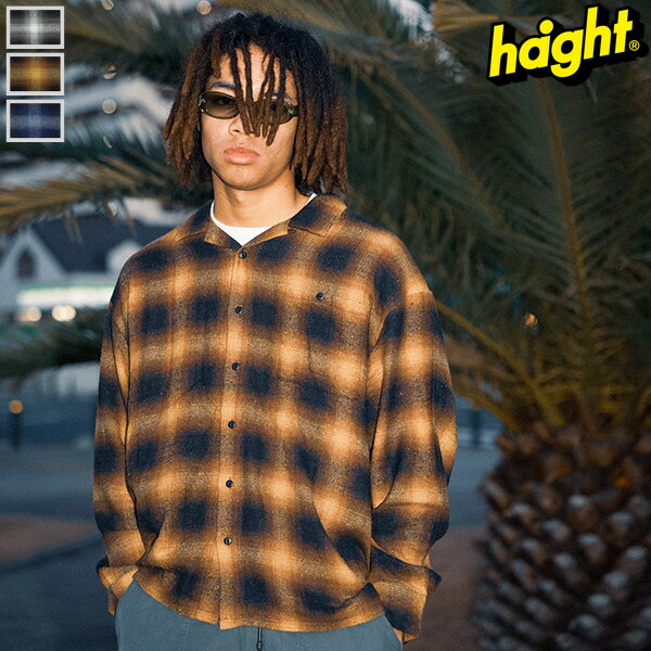 楽天KINGSポイント最大8倍 HAIGHT ヘイト シャツ OMBRE CHECK FLANNEL SHIRT ネルシャツ 長袖 チェックシャツ オンブレチェック 黒 白 綿100％ コットン メンズ レディース ブランド おしゃれ かっこいい 人気 春 秋 冬 大きい サイズ 正規品 ユニセックス 男女兼用 HTSS-244001