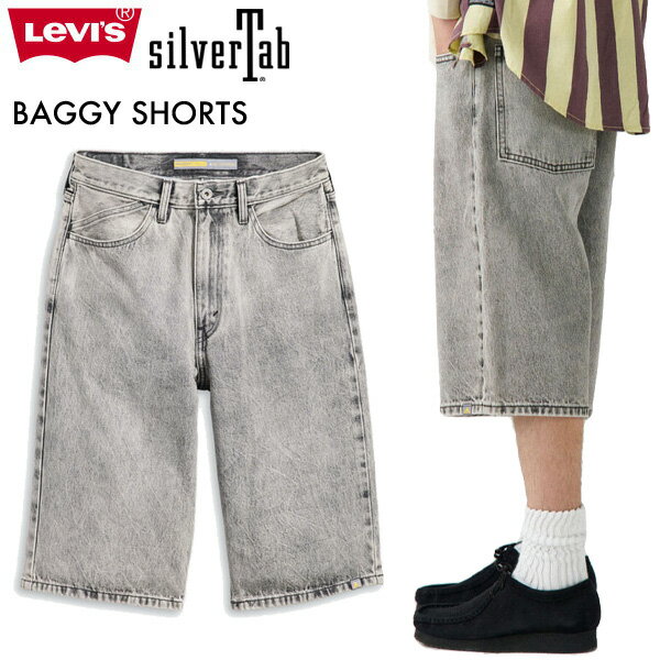 リーバイス ハーフパンツ シルバータブ LEVI'S SILVERTAB メンズ レディース リーバイスショートパンツ バギー コットン 綿 おしゃれ 人気 ブランド おすすめ 大きめ サイズ リラックス フィット 男女兼用 オールシーズン 夏 グレー A74910002