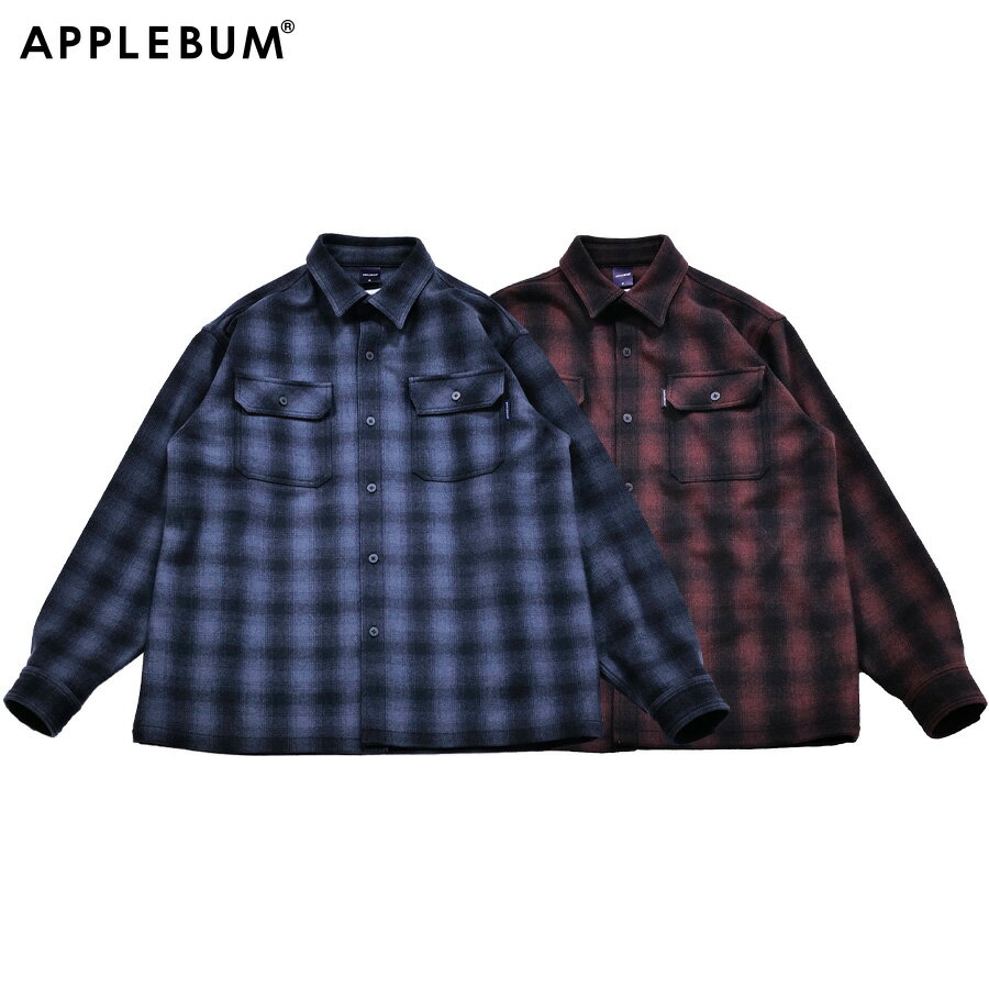 楽天KINGSAPPLEBUM アップルバム シャツジャケット ネルシャツ ウール混 チェック 厚手 メンズ 秋冬 アウター ストリート カジュアル 防寒 NEL SHIRT JACKET ファッション おしゃれ プレゼント ギフト 2520204