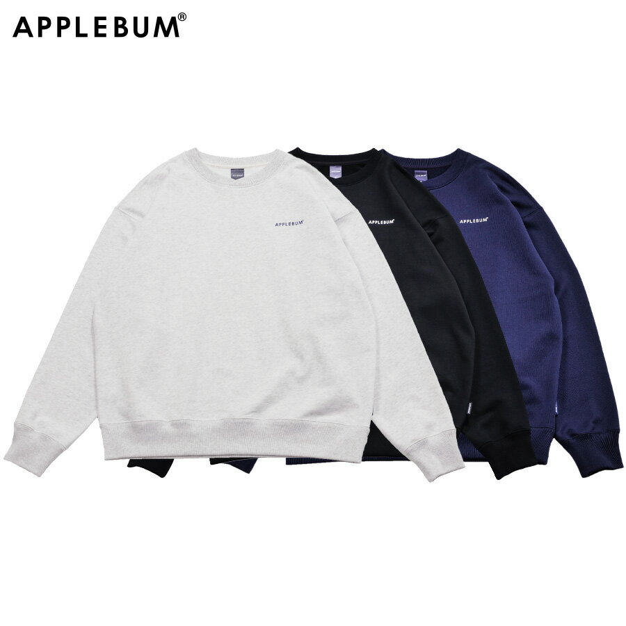 APPLEBUM アップルバム ロゴ クルーネック スウェット メンズ レディース 17oz 裏パイル 綿100% 肉厚 ヘビーウェイト シンプル ブランド ト...