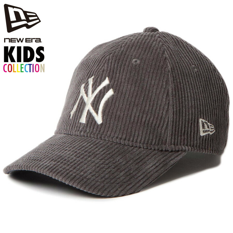 ニューエラ キャップ キッズ NEW ERA Youth 9TWENTY コーデュロイ ニューヨーク・ヤンキース グレー グラファイト キッズ 帽子 調整可能 子供用 男の子 女の子 ニューエラキャップ NEWERA CAP カジュアル ストリート ファッション プレゼント ギフト 14671641